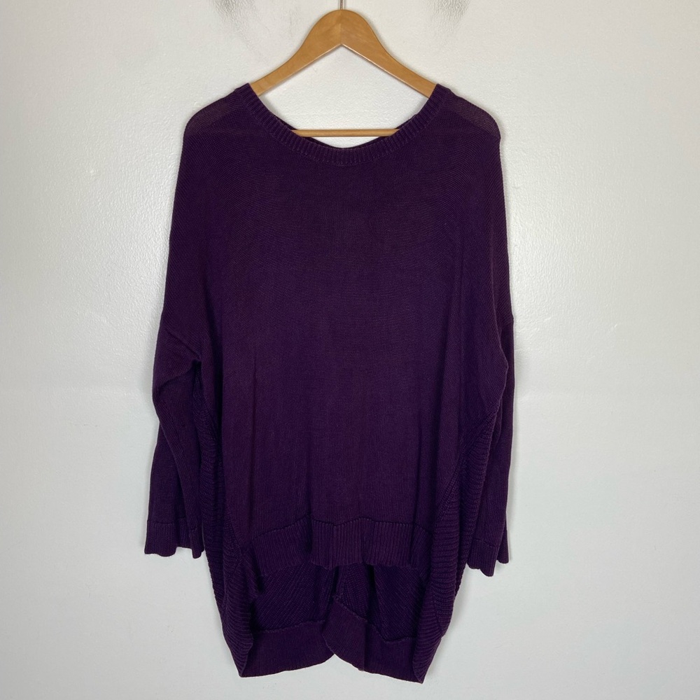 Lauren Ralph Lauren Women's‎ Size 2X Long Sleeves Tunic Sweater Purple Slouchy